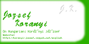 jozsef koranyi business card